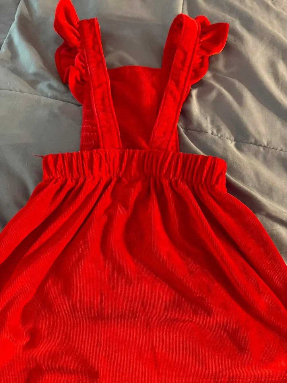 Bluey Red Bow-Accented Corduroy Dress for Kids